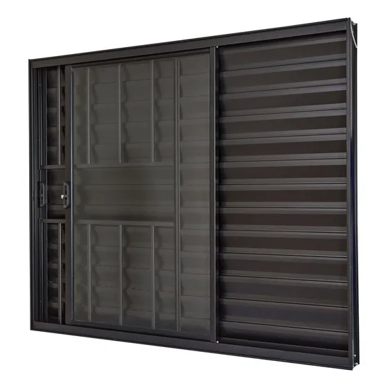 Janela De Alumínio Veneziana 100x150cm 3 Folhas Com Grade E