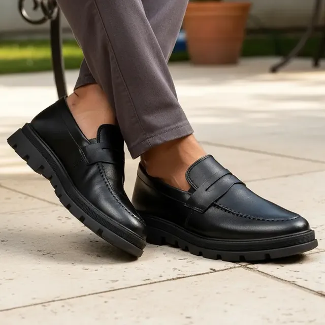 Sapato Casual Masculino Loafer Tratorado Comfort Premium