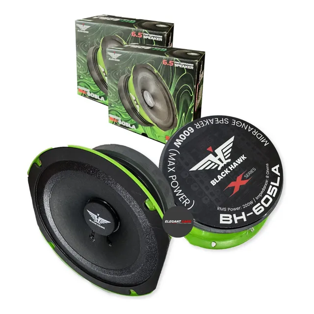 Parlantes Medios Black Hawk 6.5 Comptencia Open Show 600w
