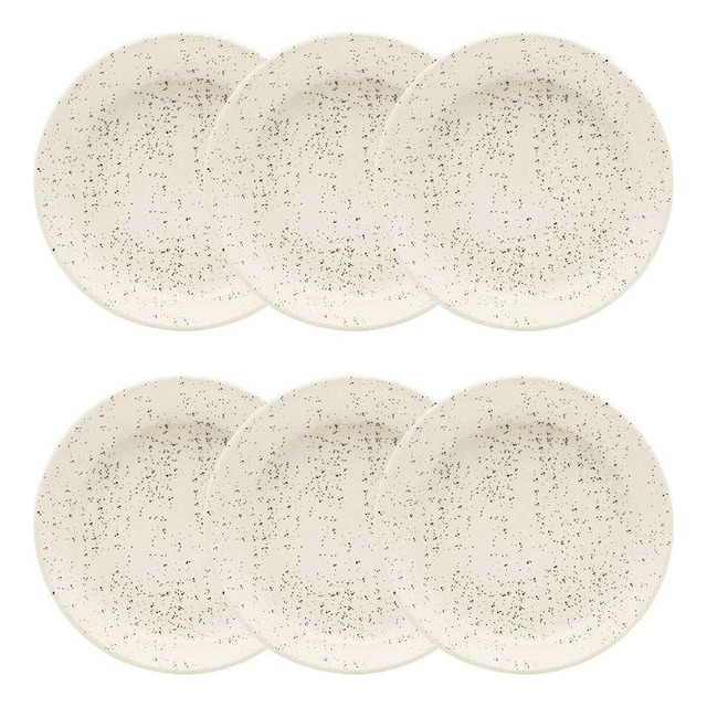 Jogo 6 Pratos Fundos 20,5cm Flat Chuvisco Oxford Cerâmica Jogo 6 Pratos Fundos 20,5cm Flat Chuvisco Oxford Cerâmica