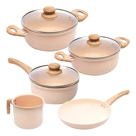 Conjunto De Panelas De Indução Cerâmica Chef Bege 5pç - Lyor