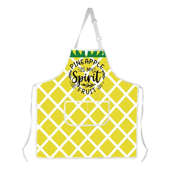 Delantal Cocina Fruta Bolsillo Diseño Piña Mi Espiritu Casa
