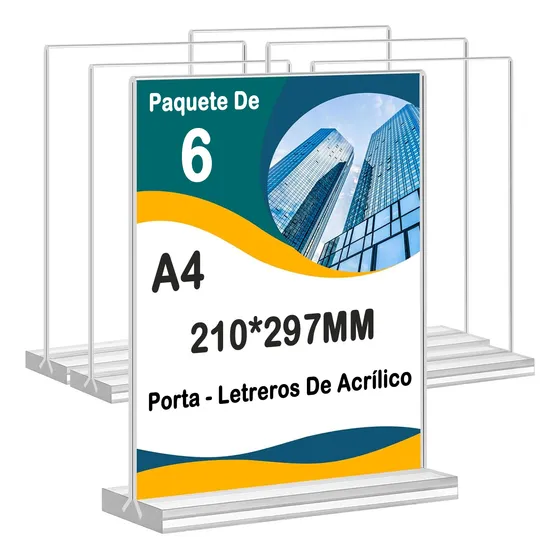 Portafolletos Acrílico A4 Menú Pantalla Publicitaria Soporte