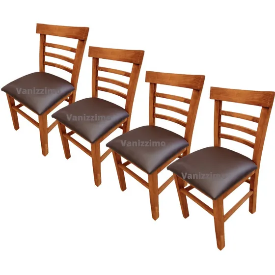 Silla de comedor Vanizzimo Muebles Vanizzimo Valery Coqueta con estructura color cannon y asiento chocolate x 4 unidades