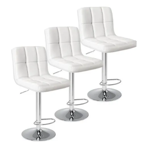 Taburete Silla Alta D Barra/ Set De 3/ Colores/ Alt Max 80cm