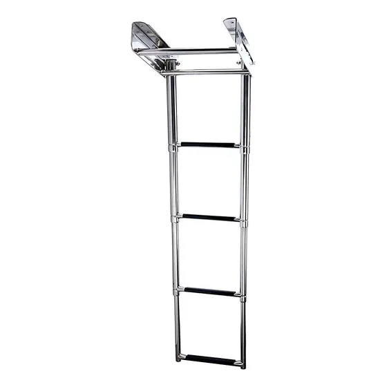 Amarine - Escalera Telescópica De 4 Peldaños De Acero Inoxid