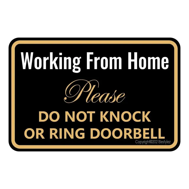 Letrero Trabajo Desde Casa Do Not Knock Or Ring Doorbell