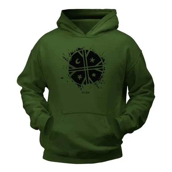 Polerón Canguro Estampado - Modelo Mapuche / Kultrun