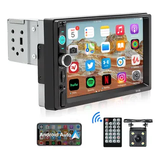 Estéreo 1din Hd Táctil De 7 Pulgadas Hd Pantalla Con Mirror Link Bluetooth Aux Usb Audio Para Carro Control Remoto Cámara De Retroceso Con Led Essgoo