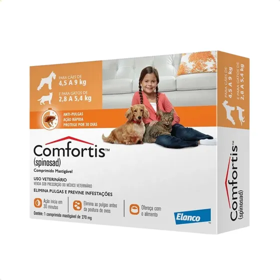 Antipulgas Comfortis 270mg Cães E Gatos 1 Comprimido Elanco