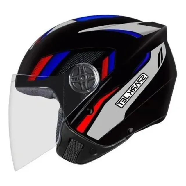 Capacete Ebf Spark Jet Sting Preto Prata