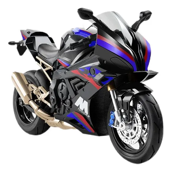 Moto En Miniatura De Aleación Bmw S1000rr Negro 1:10