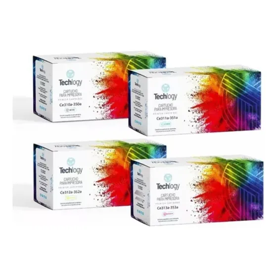 Juego De 4 Toner Techlogy Ce310a 350a, 311a, 312a, 313a Tinta Negro/cián/magenta/amarillo