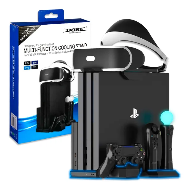Base 3 En 1 Cargador Stand Ventilador Para Ps4 Fat/slim/pro