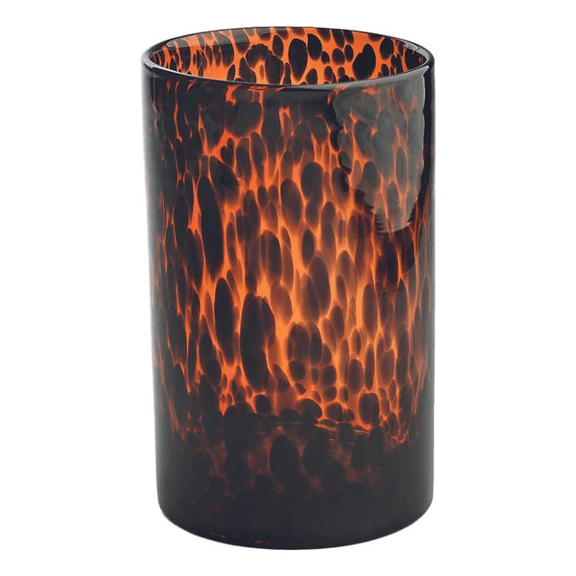 Vaso Vidro Leopard Marrom 10x15cm - A\casa Vaso Vidro Leopard Marrom 10x15cm - A\casa