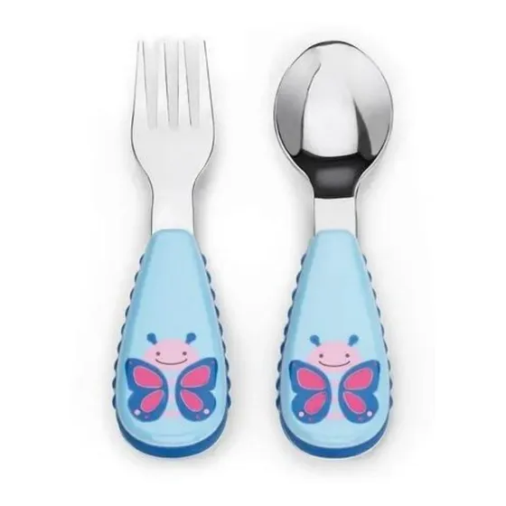 Kit De Talheres Borboleta Infantil Colher E Garfo Skip Hop