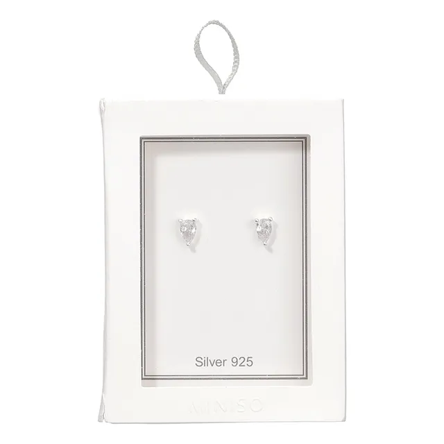 Aretes Gota De Plata 925 1par