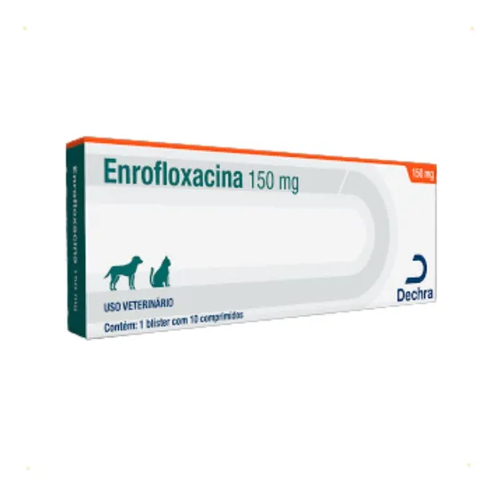 Enrofloxacina 150mg Antibiotico Cães Dechra - 10 Comprimidos