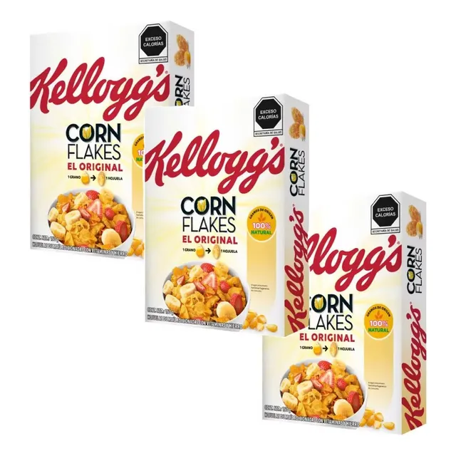 3 Cajas Cereal Corn Flakes Kellogg's El Original 150g