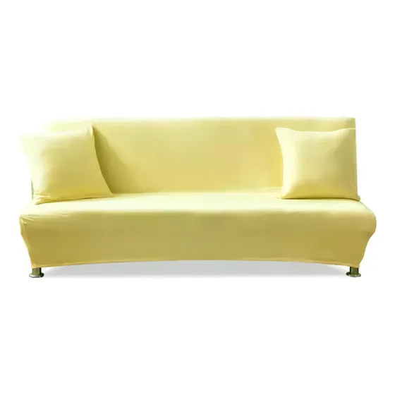 Fundas de futón de color liso, fundas de sofá cama, 195 a 225 cm, color amarillo de 120 a 155 cm