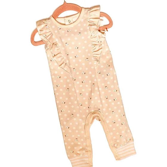 Mameluco Rosa Estampado Conejo, Mono Bebé Niñas De 3-6 Meses