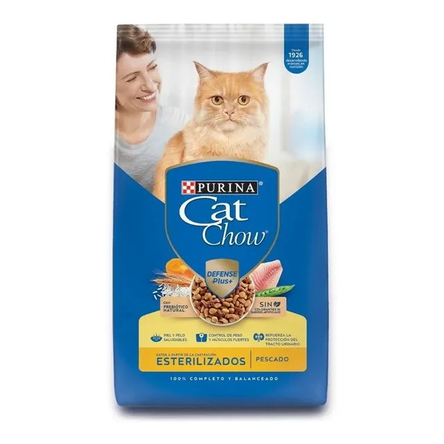 Alimento Cat Chow Defense Plus Esterilizados para gato adulto sabor pescado de 3 kg
