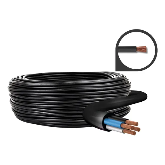 Cabo Flexível Pp Extensão 4x6mm Fio Elétrico Rolo 100 Mts