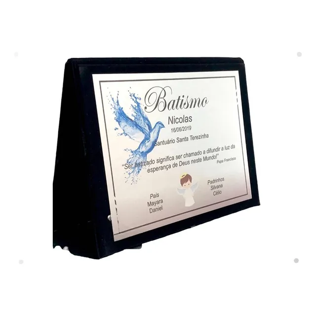 Placa De Homenagem Personalizada Inox Capa De Livro 17x12cm