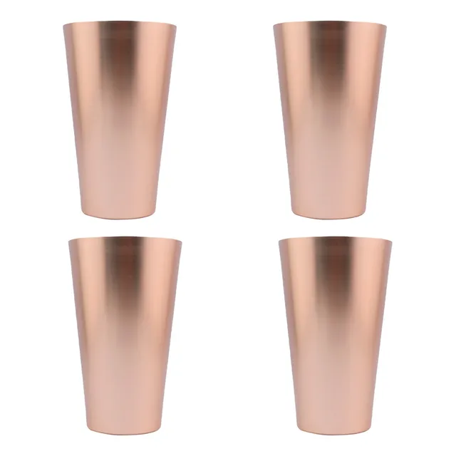 Set 4 Vasos De Aluminio Metalizados 630 Ml Color Cobre Nuvo