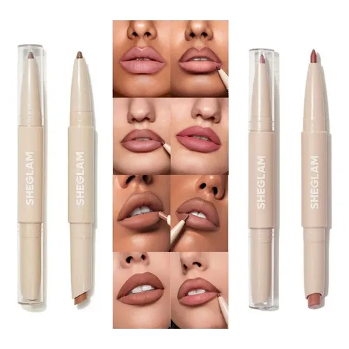 Lápiz labial Duo Glam 101 Sheglam Shein Color Macaron Lip Liner