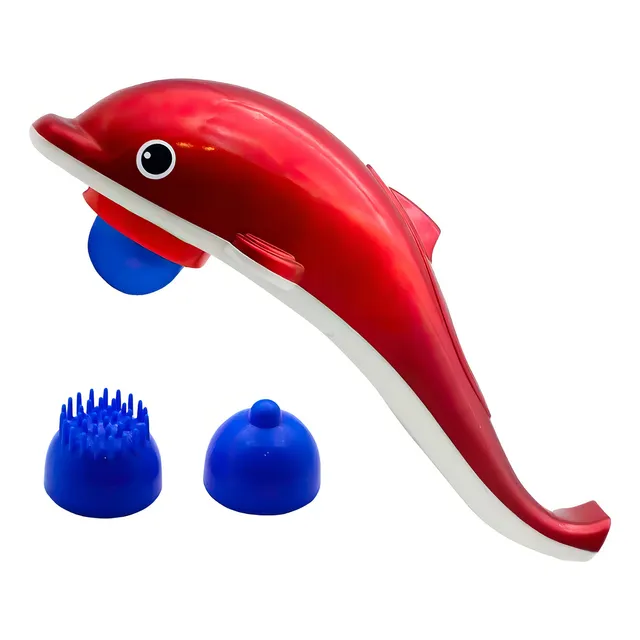Masajeador Infrarrojo Delfin 3 Puntas Relax Grande 40 Cm Color Rojo