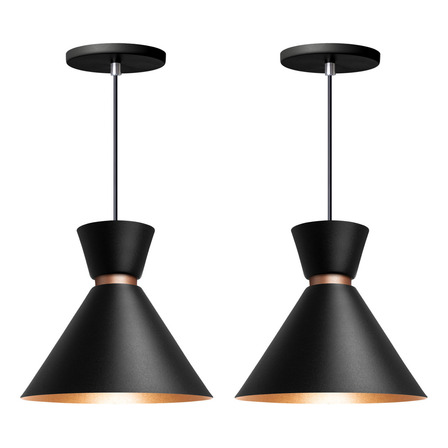 Kit 2 Luminária Pendente Berlin 23 Cm Balcão Bancada Cozinha Cor Preto Iluminar Ambiente Kit 2 Luminária Pendente Berlin 23 Cm Balcão Bancada Cozinha Cor Preto Iluminar Ambiente