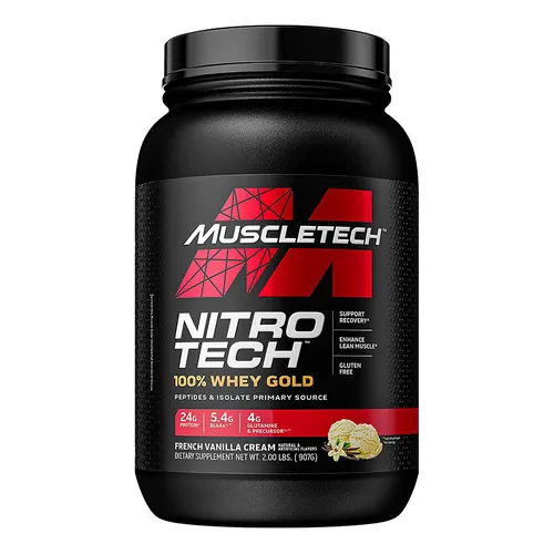 Nitro Tech 100% Whey Gold Muscletech Proteína 2 Lb French Vanilla Cream