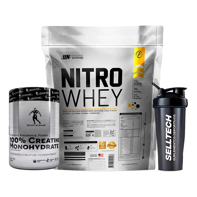 Nitro Whey 3kg Vainilla+creatina Kevin Levrone 500gr