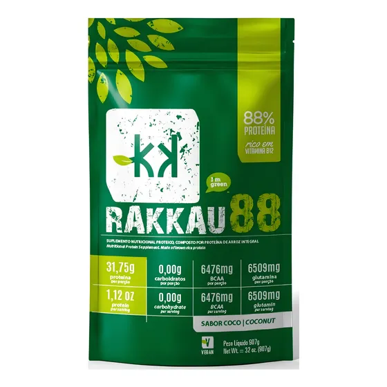 Suplemento Em Pó Rakkau 88 Sabor Coco De 907g
