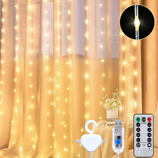 Cortina Serie Luces Manguera 300 Led Decorativas 3x3m Cálido Cortina Serie Luces Manguera 300 Led Decorativas 3x3m Cálido