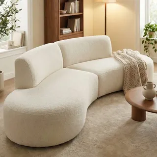 Montanaris Decor Sofá Orgânico Curvo Confortável Savana 02 Metros Boucle