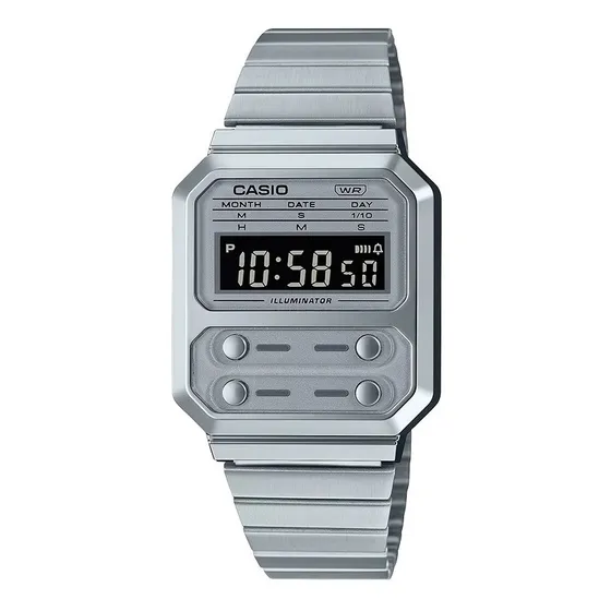 Reloj Unisex Casio A100we-7b Plateado Digital