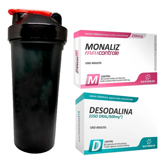 Kit Desodalina + Monaliz + Coqueteleira - Sanibras Sabor Sem Sabor