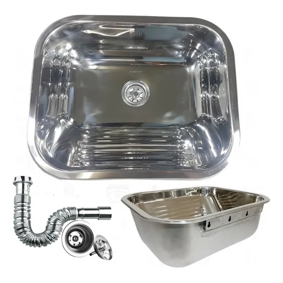 Tanque Inox Para Fixação Em Parede Com Parafusos 50x40x22cm
