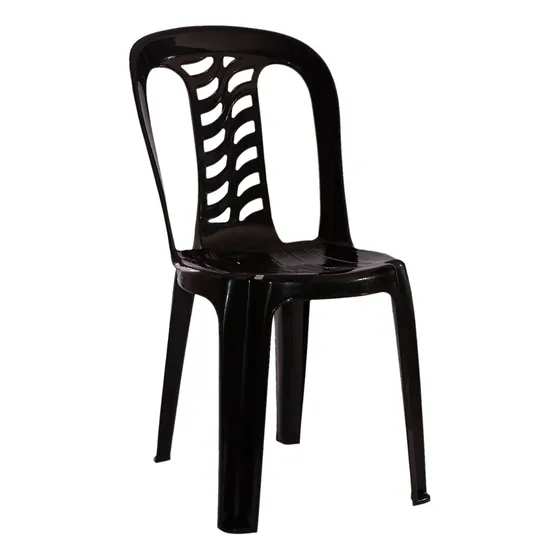 Silla De Jardin Bistro Apilable Ultra Resistente Color Negro Garden Life