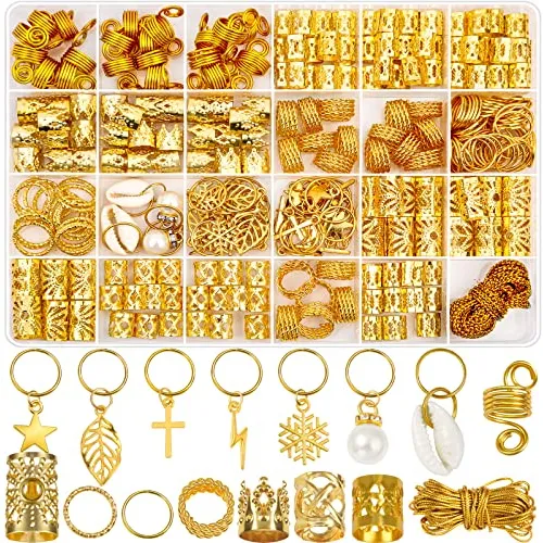 Lucomb 259 Pcs Joyas De Pelo Para Trenzas, Joyas Loc Mw4c5