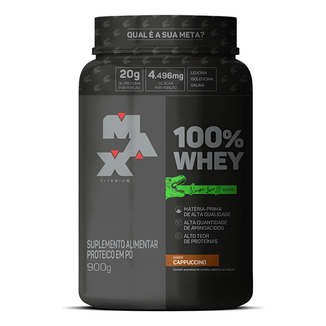 100% Whey Dino Pote 900g - Max Titanium 100% Whey Dino Pote 900g - Max Titanium