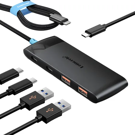 Lemorele Tc109 5in1 Converter Usb C Hub With Usb C3.2/tf/sd Preto