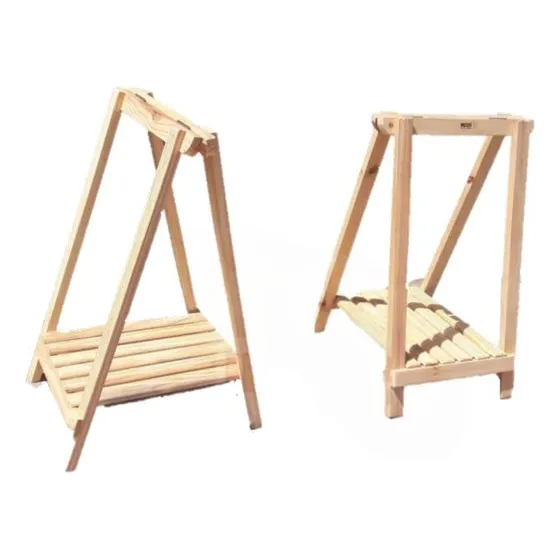 Caballete Madera Pino Plegable Con Estante - Mader Shop