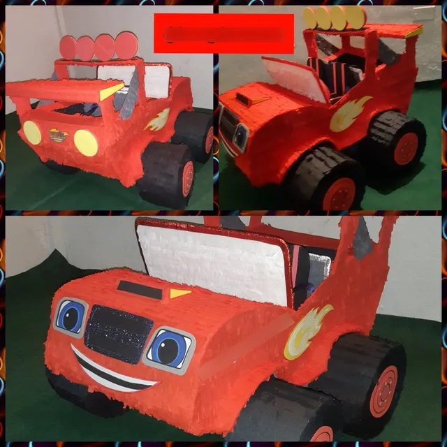 Piñata 3d Chupetera Figuras Blaze The Monster Machine