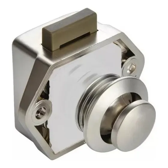 Cerradura Con Sistema Push Lock Satinada Para Mueble