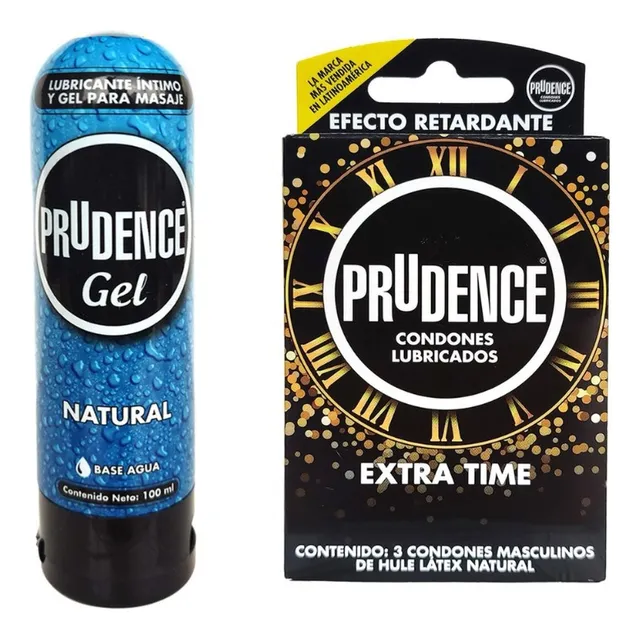 Prudence Kit Condón Extra Time Y Lubricante Gel Natural