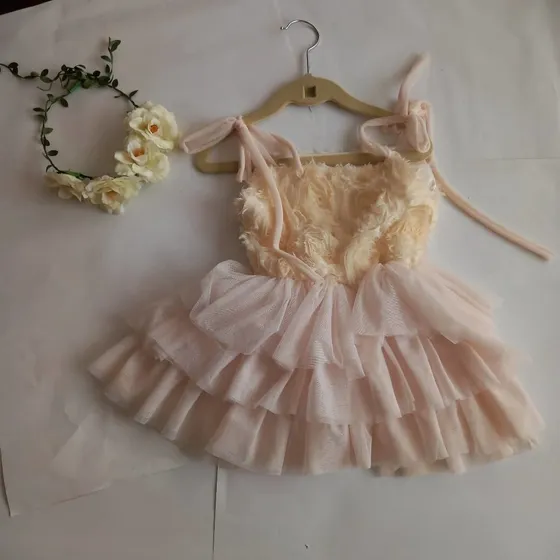 Blusa Vestido Francesa Niñas Talla 4 Rosa 