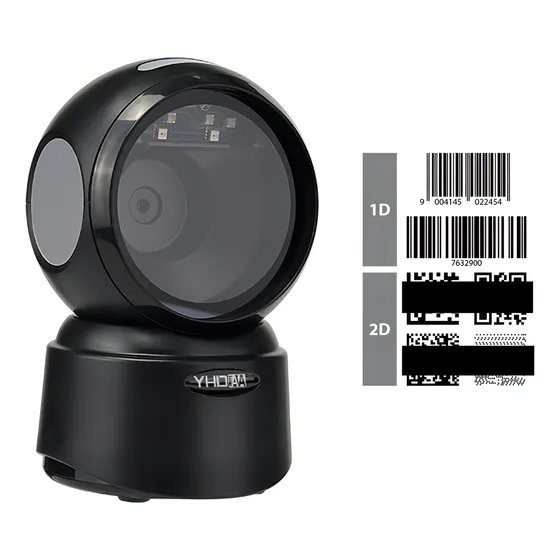 Lector Escáner Yhdaa YHD-9300 Código De Barras Omnidireccional Usb Con Base Color Negro 110V